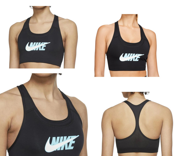 Czarny stanik sportowy Nike DD1470-010 S Swoosh Icon Clash Dri-FIT