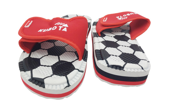 Białe Klapki Kubota z Czerwonym Paskiem r. 38