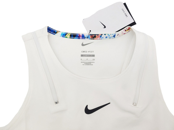 Koszulka Damska Nike - Tenisowa - Biały Top - Rozmiar S - Court Dri-Fit Slam Tank - DA4699-100