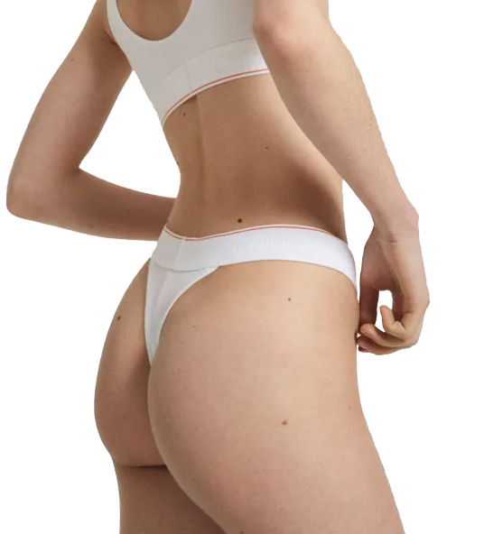 Białe Stringi CK Heron Preston 0040110WAE 100 XS Damskie