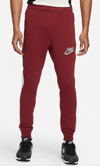 Bordowe Spodnie Nike DO7232-677 L Męskie Hybrid Fleece