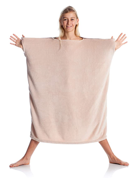 Brązowy Koc-Peleryna Kanguru Momonga dla Dzieci 4-12 lat