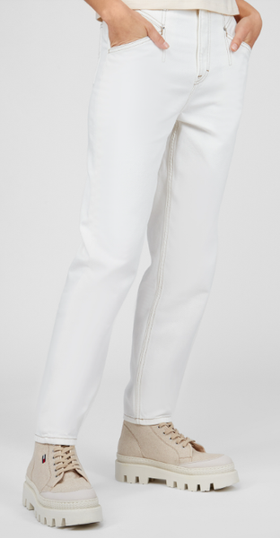 Tommy Jeans Spodnie Damskie - Białe - Rozmiar 30/32 - Mom Jean - DW0DW10305