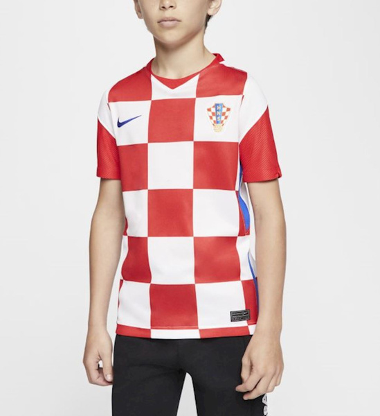 Czerwono-Biała Koszulka Junior Nike Chorwacja CD1030100 S 128-137 cm