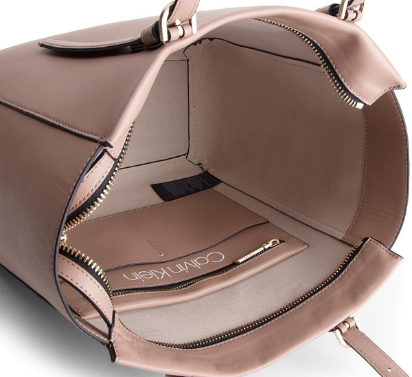 Beżowa Torebka Damska Calvin Klein A4 Shopperka