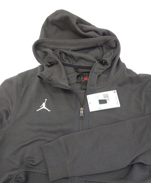 Nike Bluza Męska - Z Kapturem - Rozpinana - Treningowa - Szara - Rozmiar XXL - Jordan Air Dri-FIT Fleece - DQ7870-066