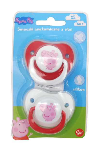 Smoczki  Anatomiczne Etui 2szt +6 0%BPA Peppa Pig  STOR PUDEŁ