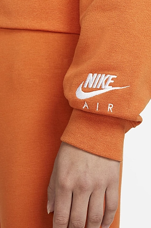 Nike Damska Bluza DD5433816 XS Pomarańczowa Mock Fleece Bez Kaptura