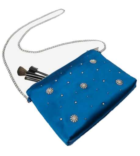 Niebieska Kosmetyczka Dune London Starshine Satyna