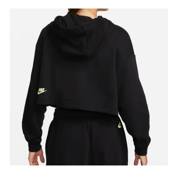 Bluza Damska Nike z Kapturem - Krótka - Czarna - Rozmiar S - DZ4604-010