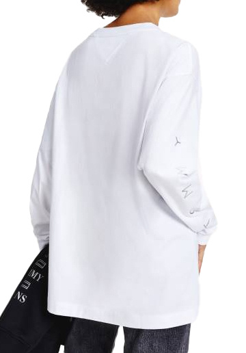 Bluza Tommy Hilfiger Damska bez Kaptura - Biała - Rozmiar S - Nierozpinana - DW0DW12115YBR