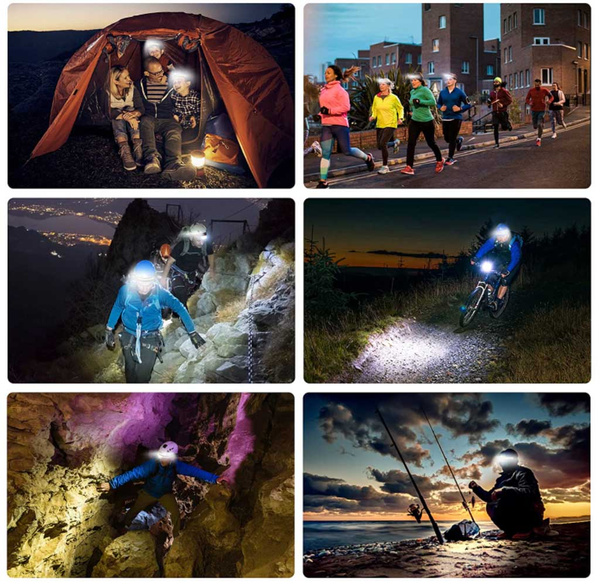 Czołówka Amstory LED 600 Lumenów z Czujnikiem Ruchu