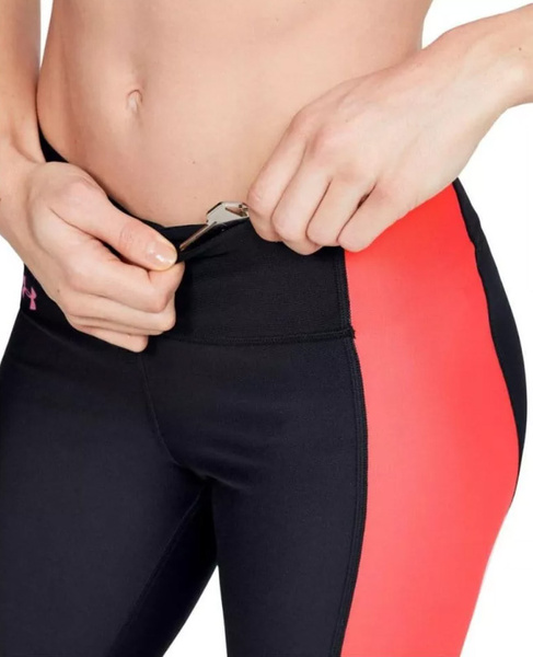 Czarno-Czerwone Damskie Legginsy Under Armour HeatGear 1351725002 S/M