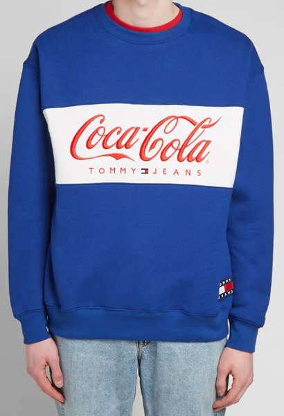 Bluza Męska Tommy Hilfiger Coca Cola Oversize DW0DW06932 Niebieska S