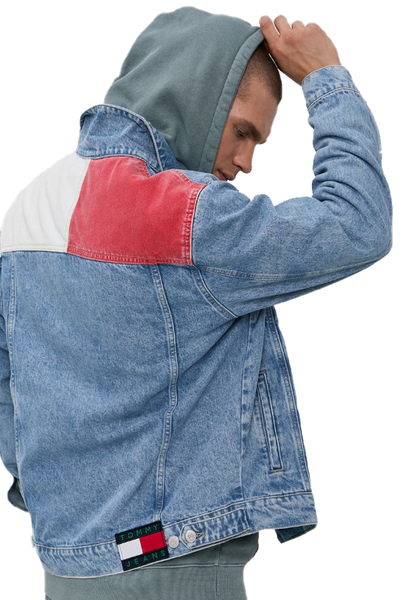 Niebieska Kurtka Męska Jeansowa Tommy Hilfiger Trucker DM0DM10843 M
