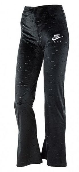 Czarne Spodnie Nike DD5451-010 M Damskie Welur Dzwony