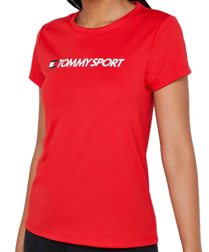 Czerwona damska koszulka Tommy Hilfiger Sport S10S100055-600 S