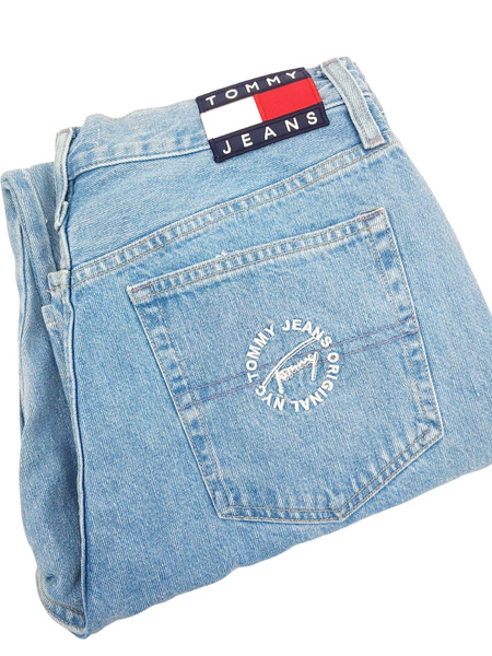 Tommy Jeans Spodnie Damskie - Betsy Loose - Niebieskie - Rozmiar 28/30 - DW0DW12358