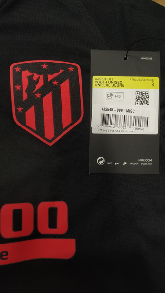 Czarna Koszulka Junior Nike Atlético de Madrid AJ5791-011 S 128-137 cm