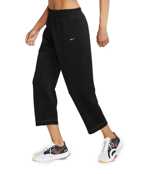 Nike Spodnie Dresowe Damskie - Czarne - Nogawki 7/8 - Luźny Krój - Rozmiar M - Pro Fleece Pants Dri-Fit - CU6928-010