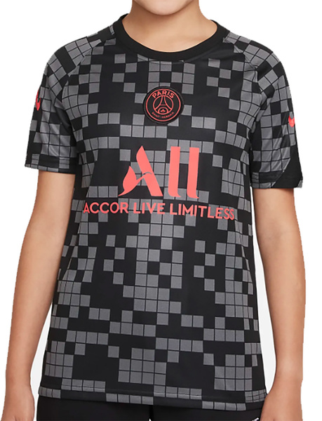 Dziecięca Koszulka PSG Nike Pre-Match Training 2021/22 DB7694-015 - S (128-137 cm) Czarna