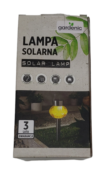Lampa Solarna Gardenic Wbijana Wisząca 35cm Żółta