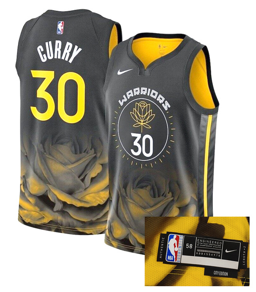 Authentic Czarna Koszulka NBA Warriors Curry City Edition 3XL - DQ0194-010