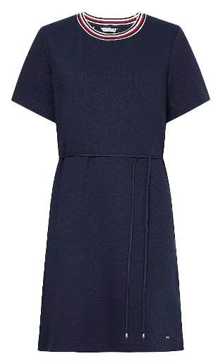 Sukienka Tommy Hilfiger Granatowa Wiązany Pasek WW0WW34207 32