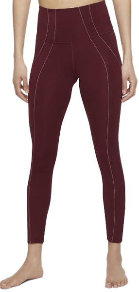 Bordowe Legginsy Damskie Nike DD5772-638 S Yoga Dri-FIT