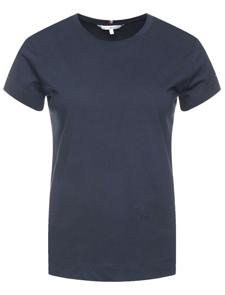 Tommy Hilfiger Koszulka Damska - T-shirt Granatowy - Sky Capitan - Rozmiar M - WW0WW25270403