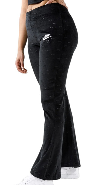 Czarne Spodnie Nike DD5451-010 M Damskie Welur Dzwony