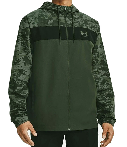 Zielona Kurtka Męska Under Armour Wiatrówka Camo 1361622310 L