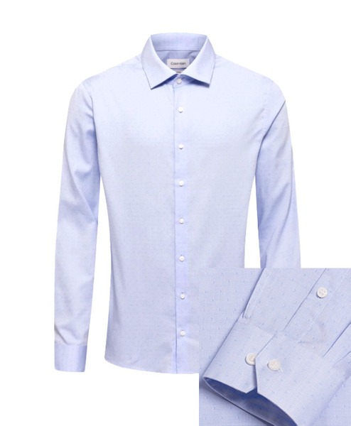 Niebieska Koszula Męska Calvin Klein Fitted K10K104766 42