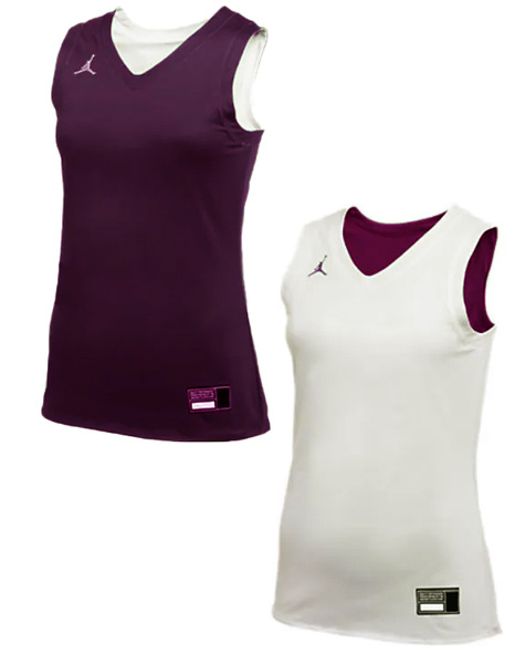 Damska koszulka Nike Air Jordan Dri-FIT Dwustronna Bordowo-Biała L AT0536-670