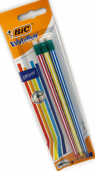 Ołówki BIC Evolution HB 3 szt. z Gumką Trwałe