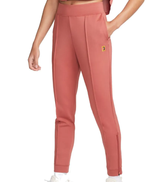 Nike Spodnie Damskie - Tenisowe - Brązowe - Rozmiar S - Nike Court Dri-Fit Slim Fit - DA4722-691