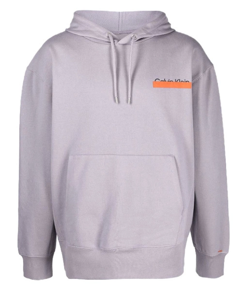 Calvin Klein Bluza z Kapturem - Fioletowa - Nierozpinana - Kieszenie z Przodu -  Rozmiar L - Unisex - K10K109198PDD 