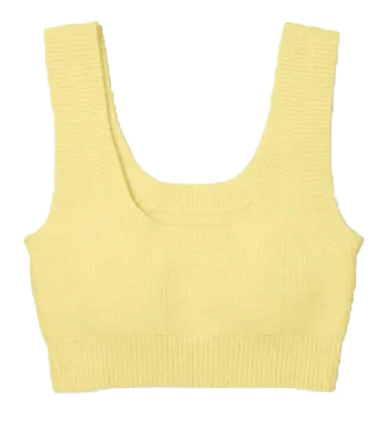 Calvin Klein - Żółty Top - Krótki - Prążkowany - Rozmiar XL - K20K203720ZAY