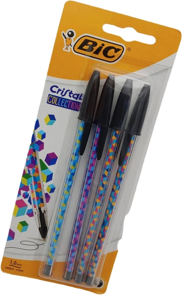 Długopisy BIC Cristal Collection 1 mm 4 szt. Czarne