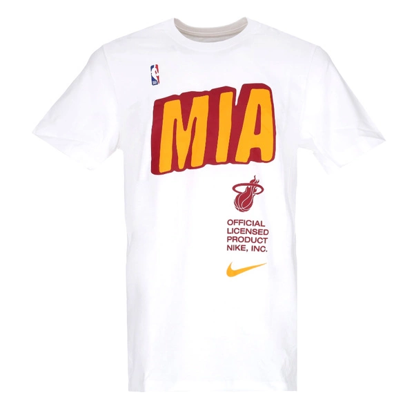 Nike - Koszulka Męska Biała - Tee NBA  Miami Heat - DR6726-100 - Rozmiar M
