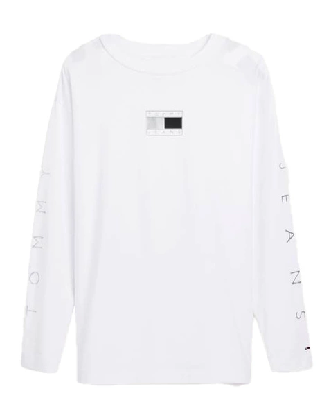 Tommy Jeans Longsleeve Damski Oversize Bawełna Jersey Logo DW0DW12115 r. L
