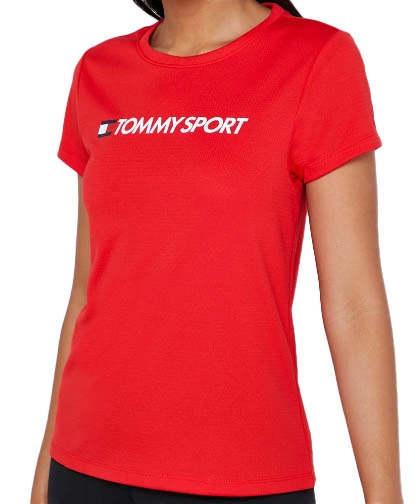 Czerwona damska koszulka Tommy Hilfiger Sport S10S100055-600 S