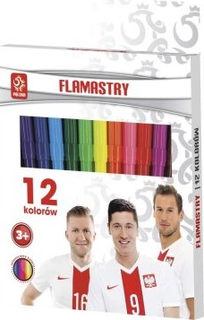 FLAMASTRY  12 KOLORÓW ROBERT LEWANDOWSKI POLSKA