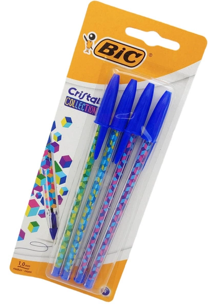 Długopisy BIC Cristal Collection 1 mm 4 szt. Niebieskie