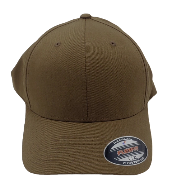 Brązowa Czapka Yupoong Flexfit L/XL z Daszkiem