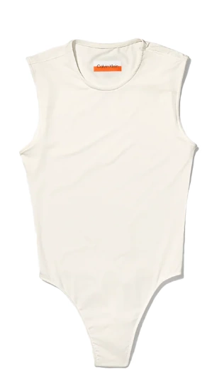 Calvin Klein - Body Damskie bez Rękawów - Beżowe - Rozmiar XL - 0040102WAEYAS