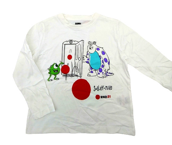 Limitowana Bluzka Dziecięca Disney Sulley & Mike Biała 3-4 lata