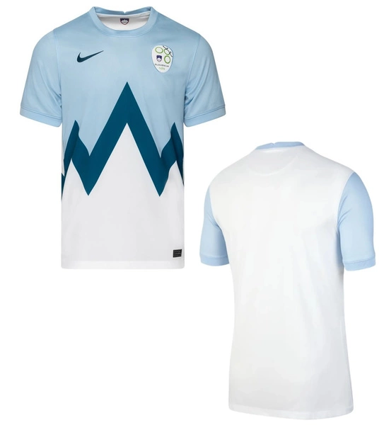 Biało-Niebieska Koszulka Nike Slovenija dla Młodzieży S 128-137 cm