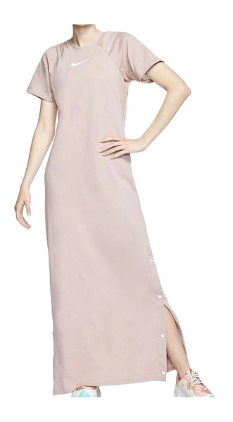 Beżowa Sukienka Długa Nike Sportswear Siatka S CT0762-261