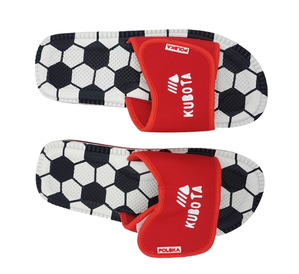 Białe Klapki Kubota z Czerwonym Paskiem r. 38